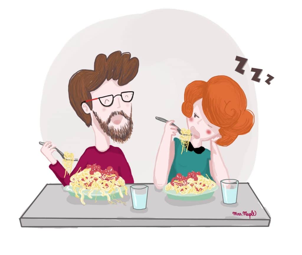 pareja-ilustrada-comiendo
